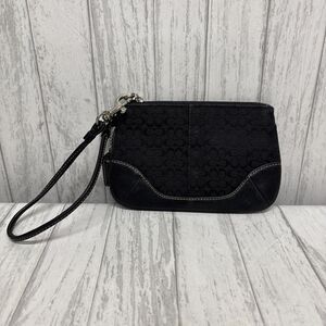 Womens Coach Vintage Signature Wristlet Black